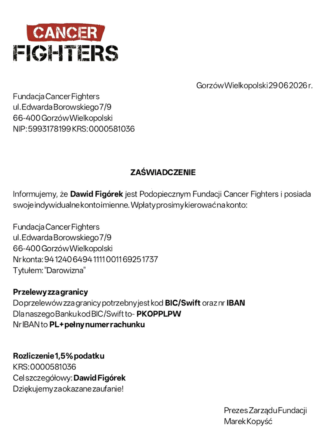 Grafika informacyjna - Oświadczenie